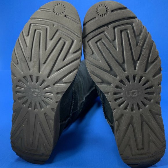 UGG Rosalind Toscano Fur Lined Boots Womens Size 7 Black Suede 17 Inch - Picture 7 of 10